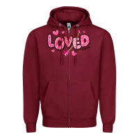 Burgundy loved valentines day Zipper Hoodie - RanaPortraitStore