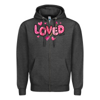 Charcoal Heather loved valentines day Zipper Hoodie - RanaPortraitStore