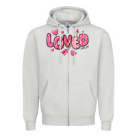 Dove Grey loved valentines day Zipper Hoodie - RanaPortraitStore