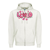 Oatmeal Heather loved valentines day Zipper Hoodie - RanaPortraitStore