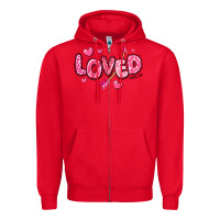 Red loved valentines day Zipper Hoodie - RanaPortraitStore