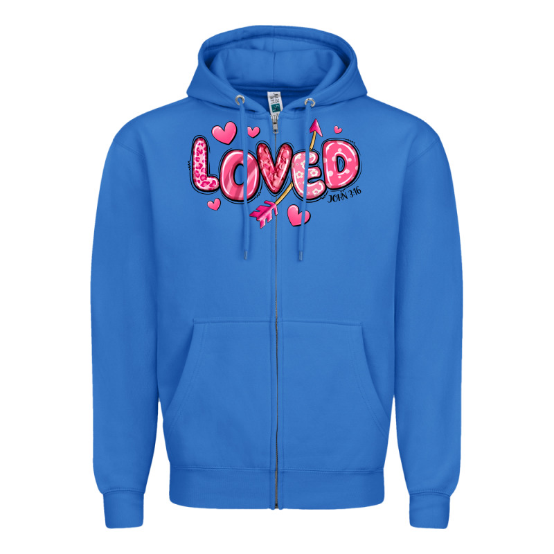Loved Valentines Day Zipper Hoodie by RanaPortraitStore | Teevron