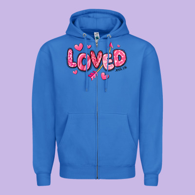 Zipper Hoodie loved valentines day