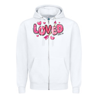 White loved valentines day Zipper Hoodie - RanaPortraitStore