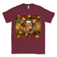 Burgundy Christmas cow Classic Tee - RanaPortraitStore