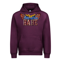 Mauve Wine American Babe With Sunflowers Urban Hoodie - LillyAllenDesigns