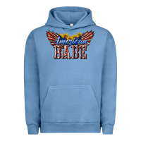 Pigment Pebble Blue American Babe With Sunflowers Urban Hoodie - LillyAllenDesigns