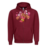 Burgundy valentines day afro girl sneakers Zipper Hoodie - RanaPortraitStore