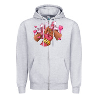 Heather Grey valentines day afro girl sneakers Zipper Hoodie - RanaPortraitStore