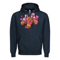 Navy valentines day afro girl sneakers Zipper Hoodie - RanaPortraitStore
