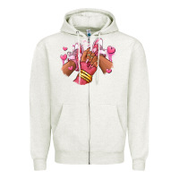 Oatmeal Heather valentines day afro girl sneakers Zipper Hoodie - RanaPortraitStore