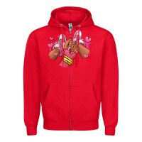 Red valentines day afro girl sneakers Zipper Hoodie - RanaPortraitStore