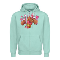 Seafoam valentines day afro girl sneakers Zipper Hoodie - RanaPortraitStore