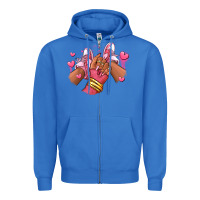 True Royal valentines day afro girl sneakers Zipper Hoodie - RanaPortraitStore