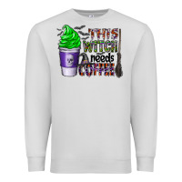 Dove Grey this witch needs coffee Premium Sweatshirt - CowhideDigitalArt
