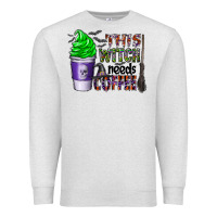 Oatmeal Heather this witch needs coffee Premium Sweatshirt - CowhideDigitalArt