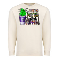 Sandshell this witch needs coffee Premium Sweatshirt - CowhideDigitalArt