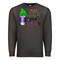 Smoke this witch needs coffee Premium Sweatshirt - CowhideDigitalArt