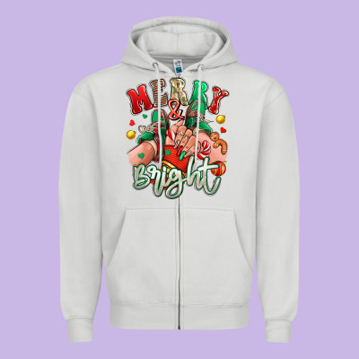 Zipper Hoodie merry and bright caucasian girl sneakers