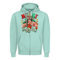 Seafoam merry and bright caucasian girl sneakers Zipper Hoodie - RanaPortraitStore