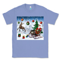 Colony Blue christmas santa deer and presents Classic Tee - BundleAndBundleShop