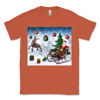 Copper christmas santa deer and presents Classic Tee - BundleAndBundleShop