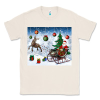 Natural christmas santa deer and presents Classic Tee - BundleAndBundleShop