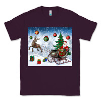 Plum christmas santa deer and presents Classic Tee - BundleAndBundleShop