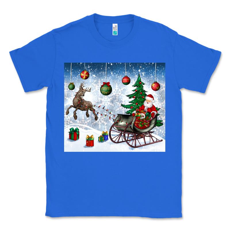Christmas Santa Deer And Presents Classic Tee by BundleAndBundleShop | Teevron