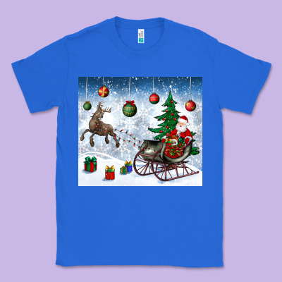 Christmas Santa Deer And Presents Classic Tee Designed By Bundleandbundleshop