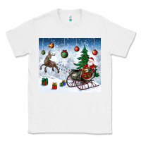 White christmas santa deer and presents Classic Tee - BundleAndBundleShop