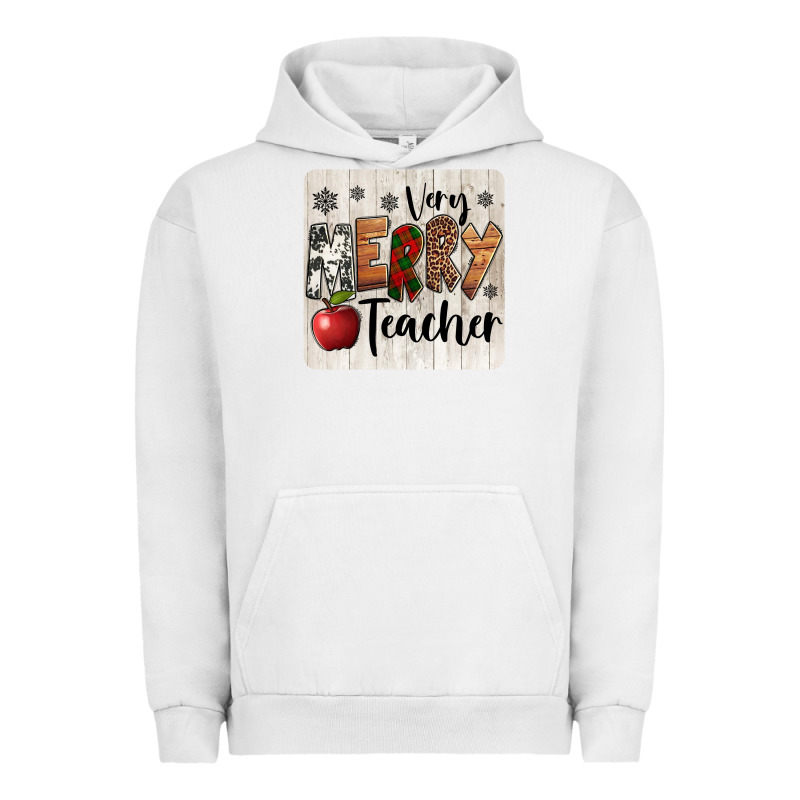 Very Merry Teacher Christmas Coaster Urban Hoodie by Jasminsmagicworld | Teevron