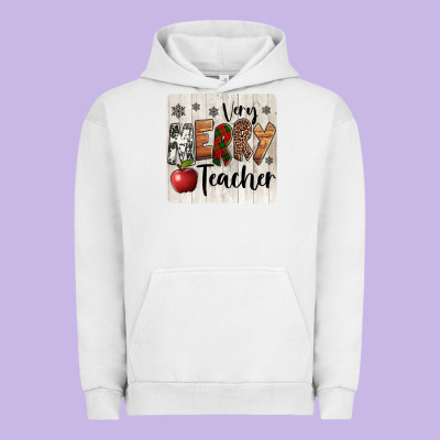 Very Merry Teacher Christmas Coaster Urban Hoodie Designed By Jasminsmagicworld