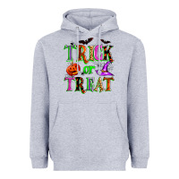 Heather Grey trick or treat Heavyweight Hoodie - Zillion Design Studio