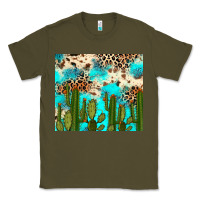 Army Green cactus turquoise leopard cowhide tumbler rana Classic Tee - RanaPortraitStore