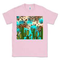Bubblegum Pink cactus turquoise leopard cowhide tumbler rana Classic Tee - RanaPortraitStore