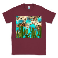 Burgundy cactus turquoise leopard cowhide tumbler rana Classic Tee - RanaPortraitStore