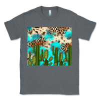 Charcoal Heather cactus turquoise leopard cowhide tumbler rana Classic Tee - RanaPortraitStore