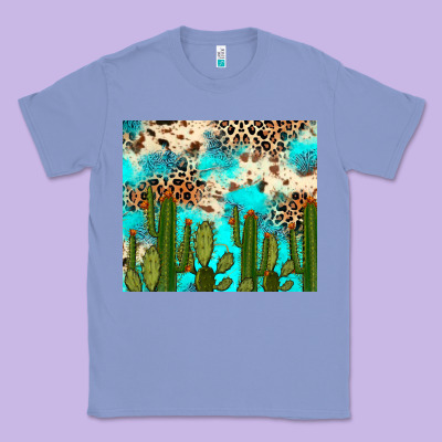 Cactus Turquoise Leopard Cowhide Tumbler Rana Classic Tee Designed By Ranaportraitstore