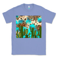 Colony Blue cactus turquoise leopard cowhide tumbler rana Classic Tee - RanaPortraitStore