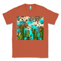 Copper cactus turquoise leopard cowhide tumbler rana Classic Tee - RanaPortraitStore