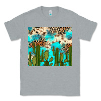 Heather Grey cactus turquoise leopard cowhide tumbler rana Classic Tee - RanaPortraitStore