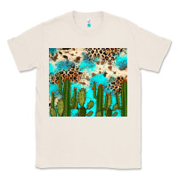 Natural cactus turquoise leopard cowhide tumbler rana Classic Tee - RanaPortraitStore