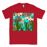 Red cactus turquoise leopard cowhide tumbler rana Classic Tee - RanaPortraitStore