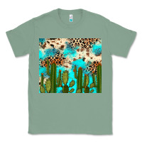Sage cactus turquoise leopard cowhide tumbler rana Classic Tee - RanaPortraitStore