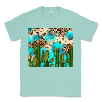 Seafoam cactus turquoise leopard cowhide tumbler rana Classic Tee - RanaPortraitStore
