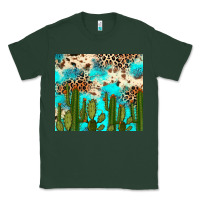 Sports Green cactus turquoise leopard cowhide tumbler rana Classic Tee - RanaPortraitStore