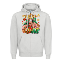 Dove Grey festive af christmas caucasian girl sneakers Zipper Hoodie - RanaPortraitStore