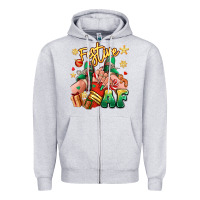 Heather Grey festive af christmas caucasian girl sneakers Zipper Hoodie - RanaPortraitStore