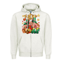 Oatmeal Heather festive af christmas caucasian girl sneakers Zipper Hoodie - RanaPortraitStore